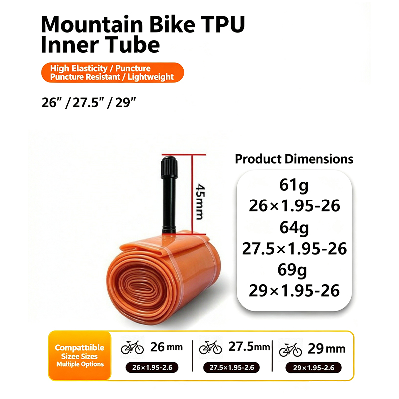 Mountain Biking Tube - Mountain Bike TPU Inner Tube 26/27.5/29x1.95-2.6