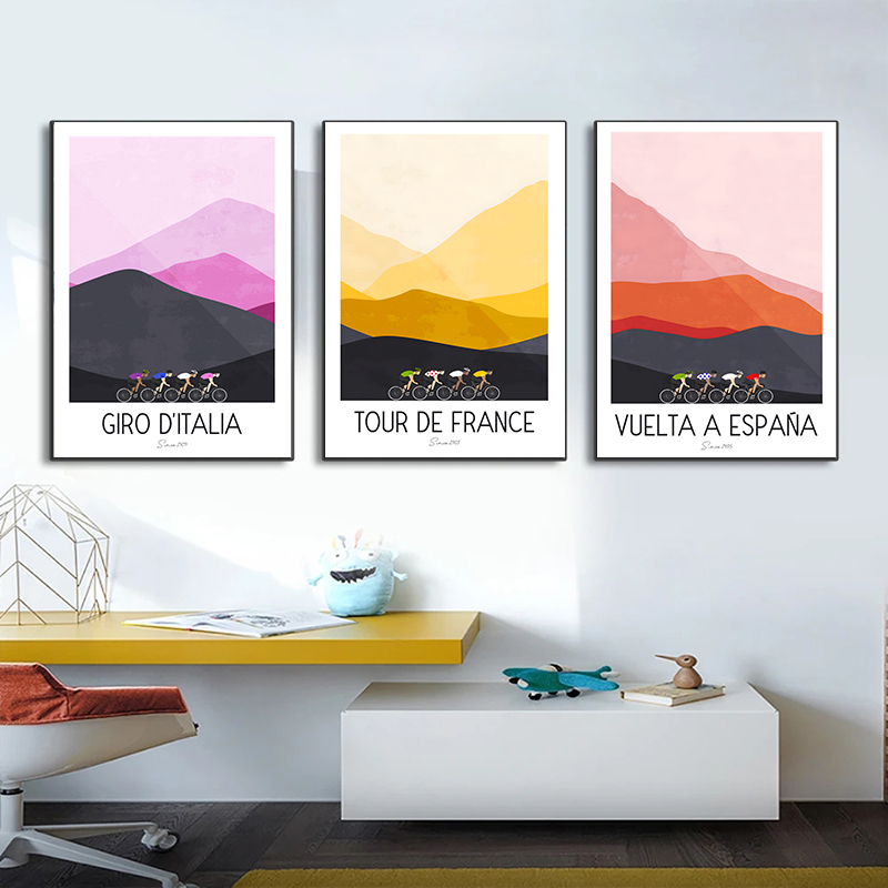 Watercolor Cycling Race Cyclis - Mountain Biking Europe ulasan dan harga